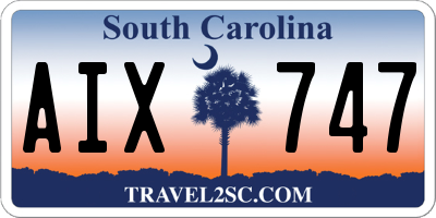 SC license plate AIX747