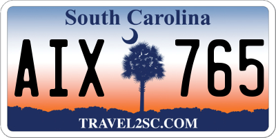 SC license plate AIX765