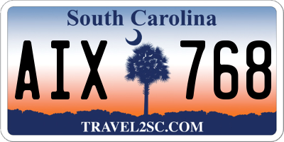 SC license plate AIX768