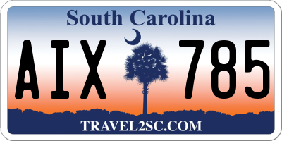 SC license plate AIX785