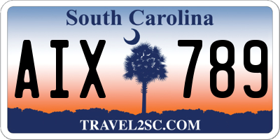 SC license plate AIX789
