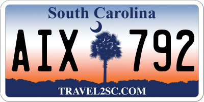 SC license plate AIX792