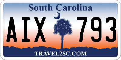 SC license plate AIX793