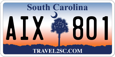 SC license plate AIX801