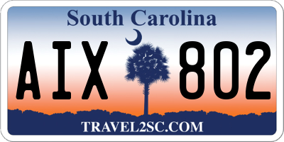 SC license plate AIX802
