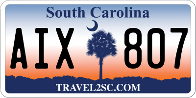 SC license plate AIX807