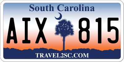 SC license plate AIX815