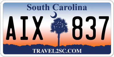 SC license plate AIX837