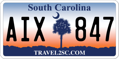 SC license plate AIX847