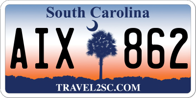 SC license plate AIX862