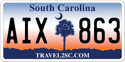 SC license plate AIX863