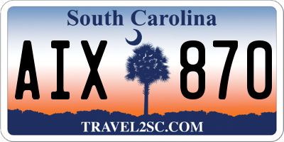 SC license plate AIX870
