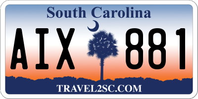 SC license plate AIX881