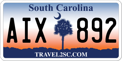 SC license plate AIX892