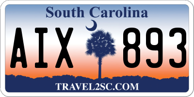 SC license plate AIX893