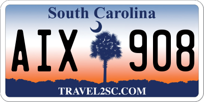 SC license plate AIX908