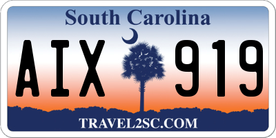 SC license plate AIX919