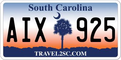 SC license plate AIX925