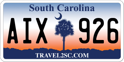 SC license plate AIX926