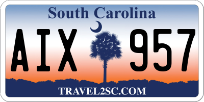 SC license plate AIX957