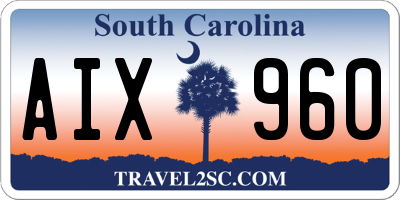 SC license plate AIX960