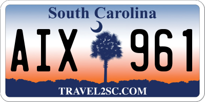 SC license plate AIX961