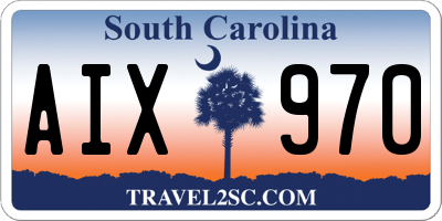 SC license plate AIX970
