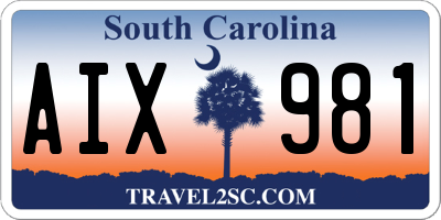 SC license plate AIX981