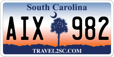 SC license plate AIX982