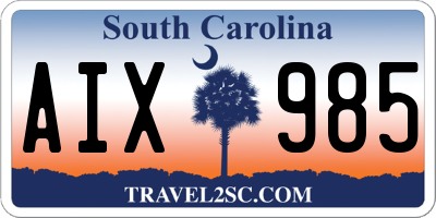 SC license plate AIX985