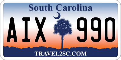 SC license plate AIX990