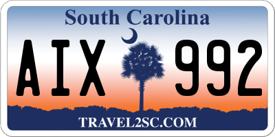 SC license plate AIX992