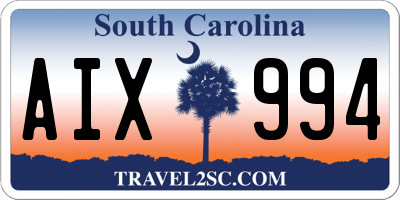 SC license plate AIX994