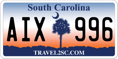 SC license plate AIX996