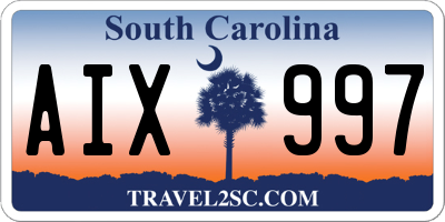 SC license plate AIX997