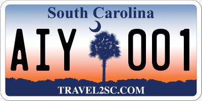 SC license plate AIY001