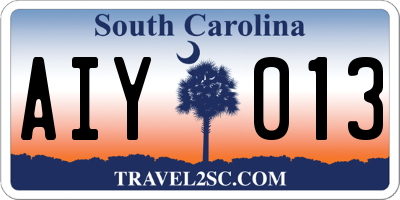 SC license plate AIY013