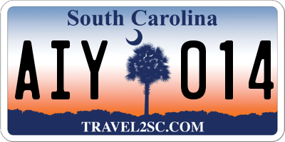 SC license plate AIY014