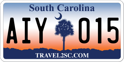 SC license plate AIY015