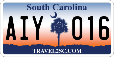 SC license plate AIY016