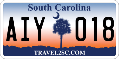 SC license plate AIY018