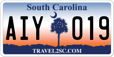 SC license plate AIY019