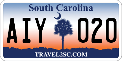 SC license plate AIY020