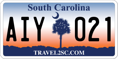 SC license plate AIY021