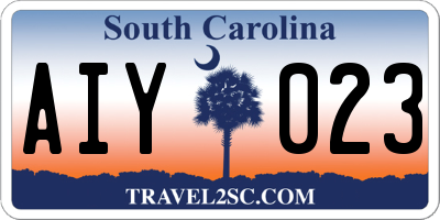 SC license plate AIY023