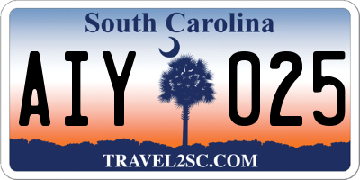SC license plate AIY025