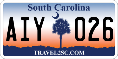 SC license plate AIY026