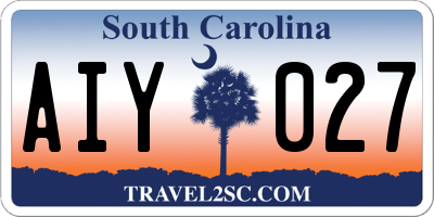 SC license plate AIY027