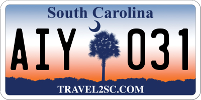 SC license plate AIY031