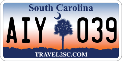 SC license plate AIY039